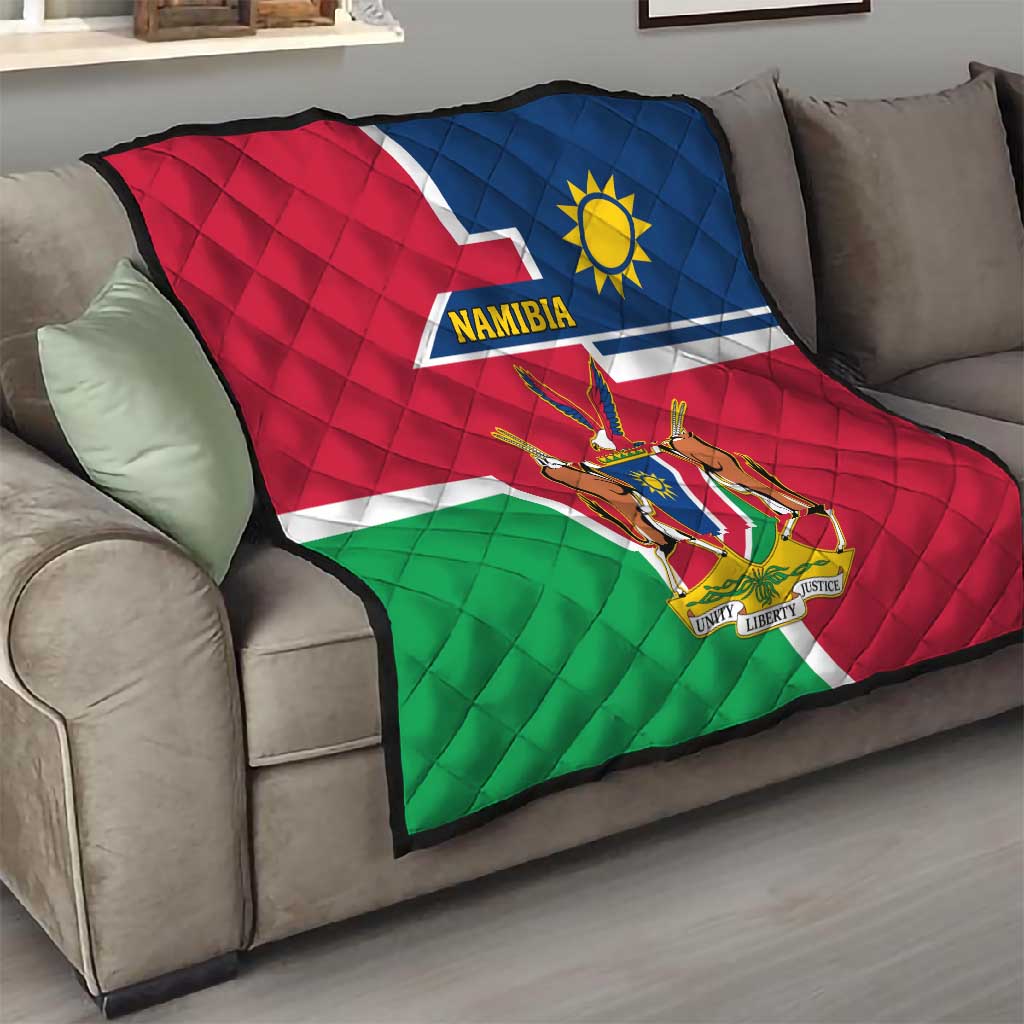 Namibia Independence Day Quilt with Coat of Arms in Unique Style LT01