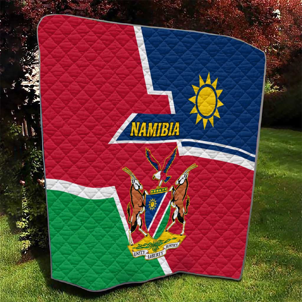 Namibia Independence Day Quilt with Coat of Arms in Unique Style LT01