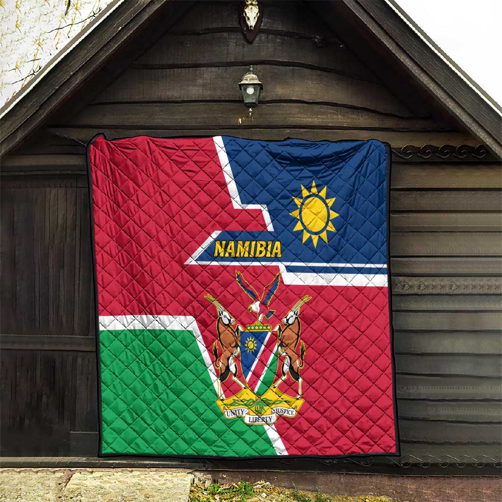 Namibia Independence Day Quilt with Coat of Arms in Unique Style LT01