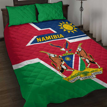 Namibia Independence Day Quilt Bed Set with Coat of Arms in Unique Style LT01