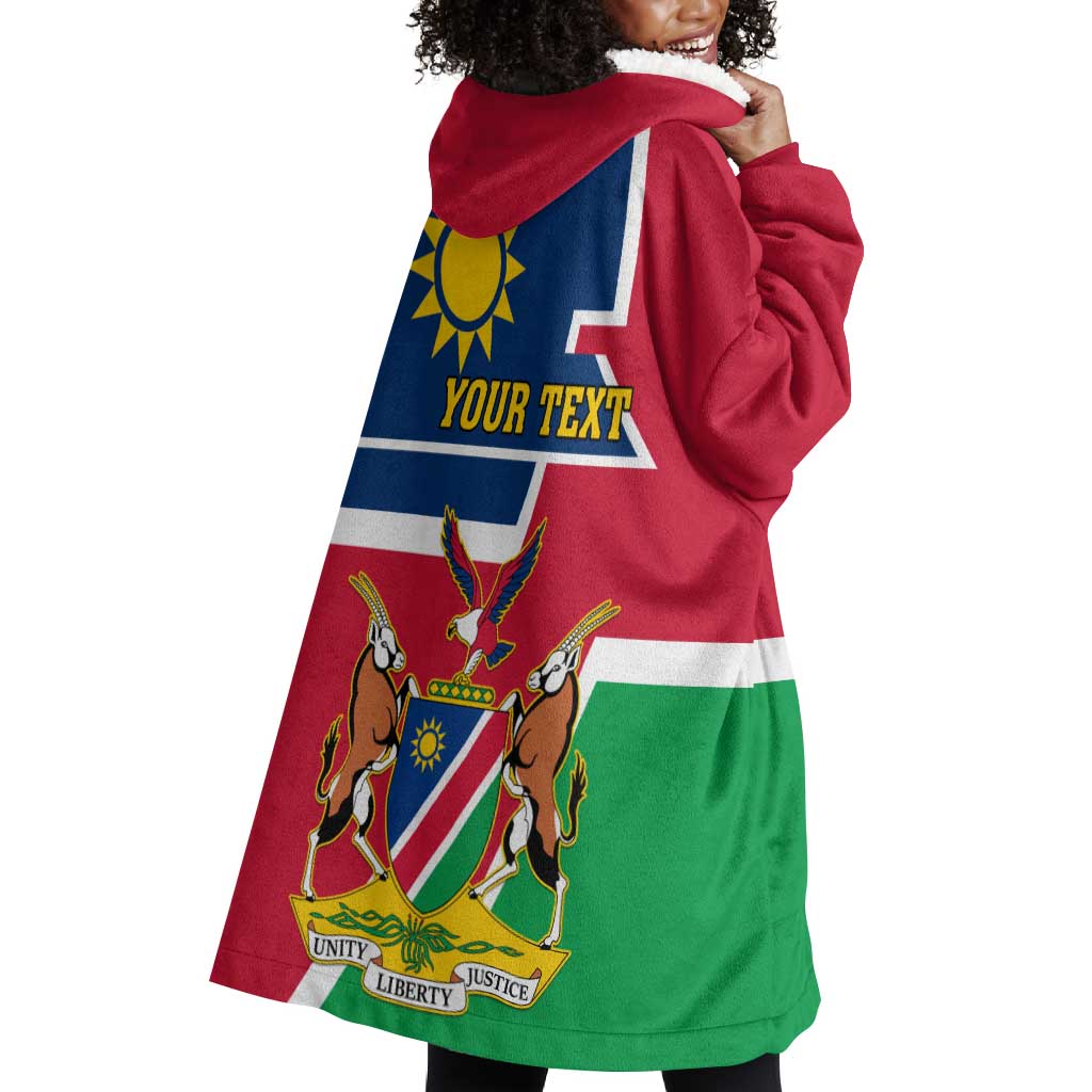 Namibia Independence Day Wearable Blanket Hoodie with Coat of Arms in Unique Style LT01