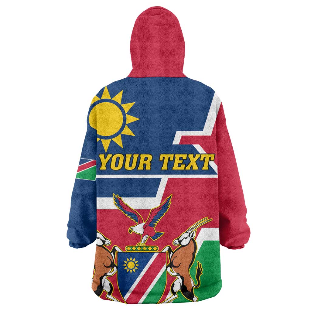 Namibia Independence Day Wearable Blanket Hoodie with Coat of Arms in Unique Style LT01