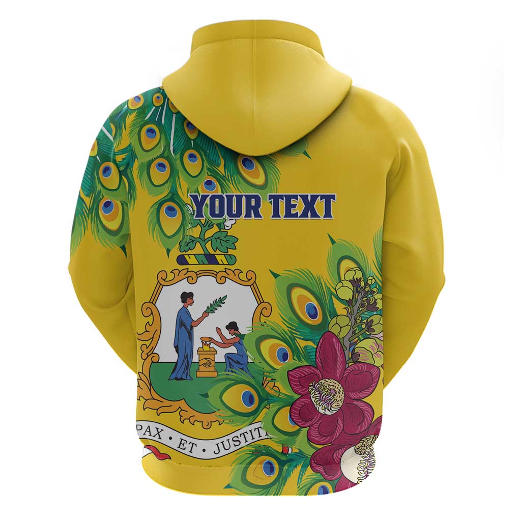 Personalized Saint Vincent and the Grenadines Hoodie Stylized Peacock Feather Royal LT01