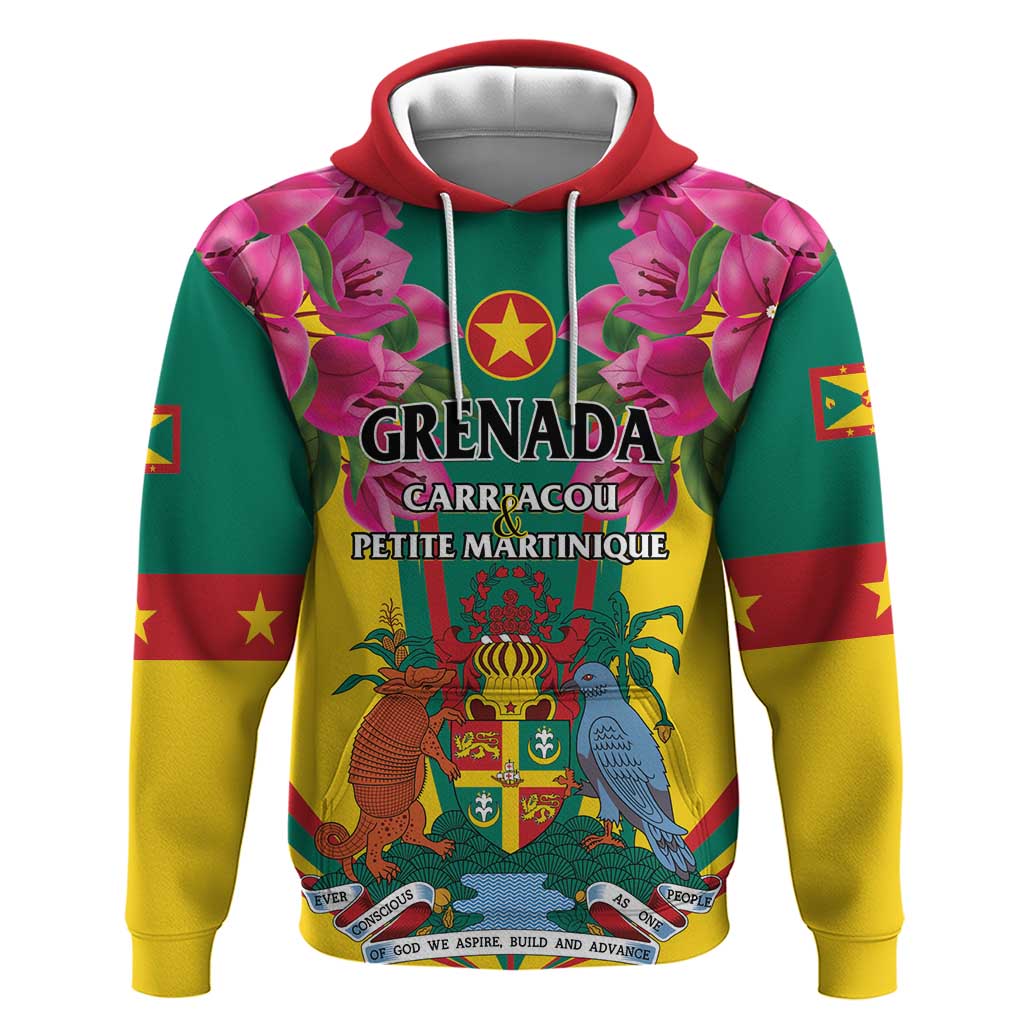 Personalized Carriacou and Petite Martinique Hoodie Bougainvillea Flowers LT01