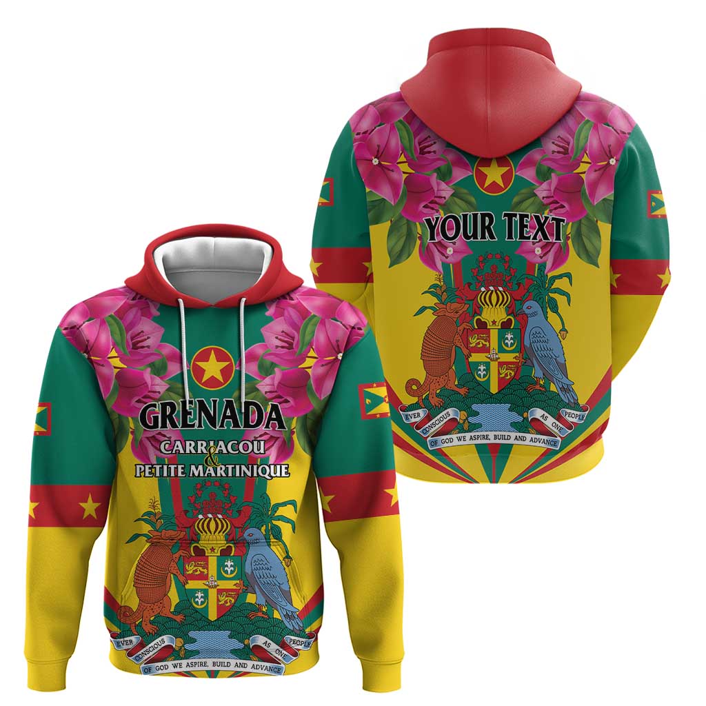 Personalized Carriacou and Petite Martinique Hoodie Bougainvillea Flowers LT01