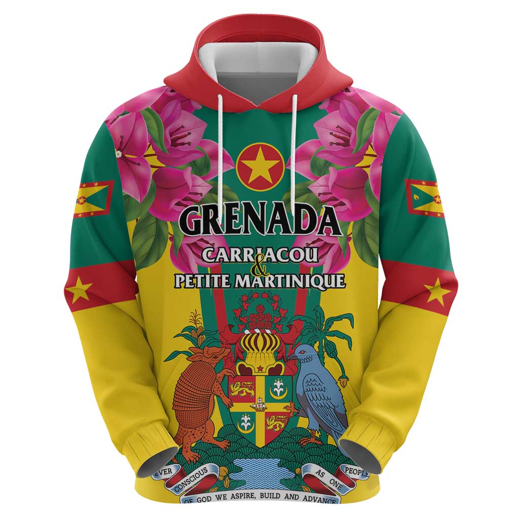 Personalized Carriacou and Petite Martinique Hoodie Bougainvillea Flowers LT01