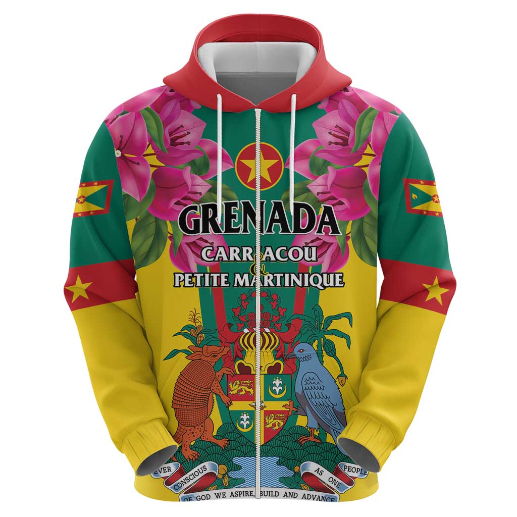 Personalized Carriacou and Petite Martinique Hoodie Bougainvillea Flowers LT01