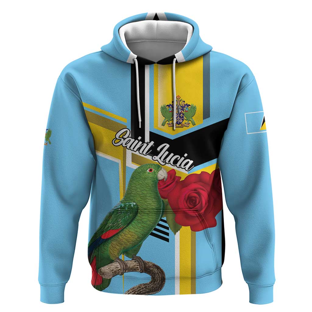 Personalized Saint Lucia Hoodie Jacquot Parrot Rosie Floral LT01