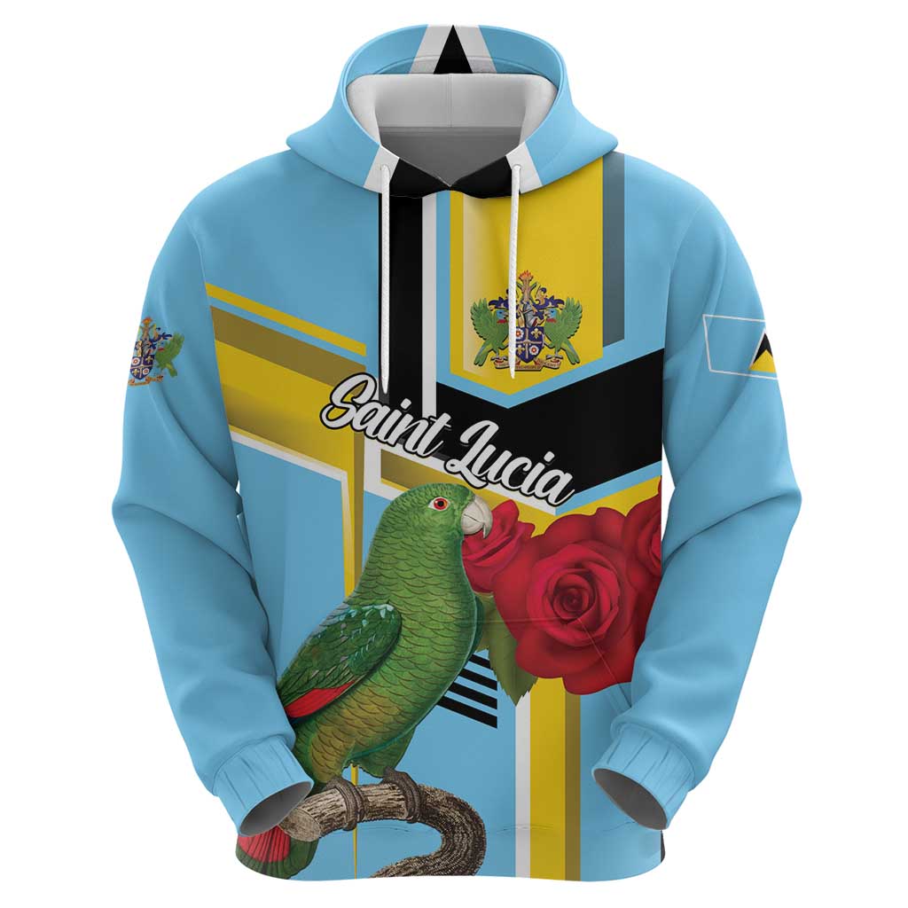 Personalized Saint Lucia Hoodie Jacquot Parrot Rosie Floral LT01