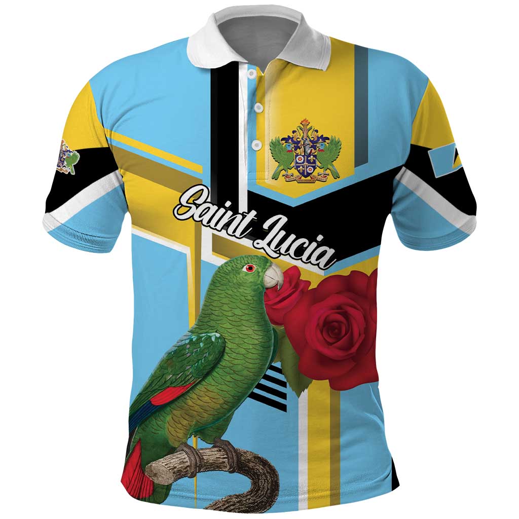 Personalized Saint Lucia Polo Shirt Jacquot Parrot Rosie Floral LT01