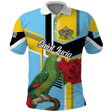 Personalized Saint Lucia Polo Shirt Jacquot Parrot Rosie Floral LT01