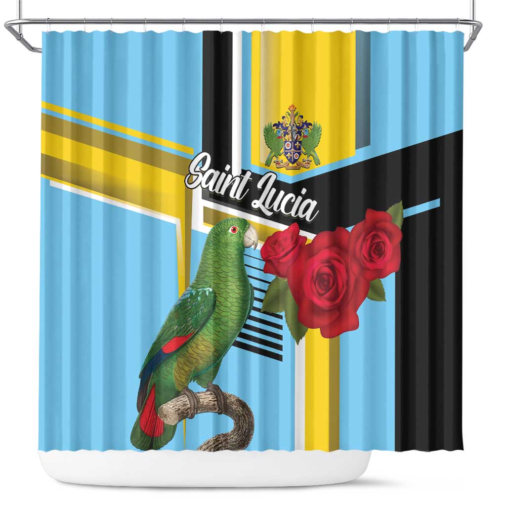 Saint Lucia Shower Curtain Jacquot Parrot Rosie Floral LT01