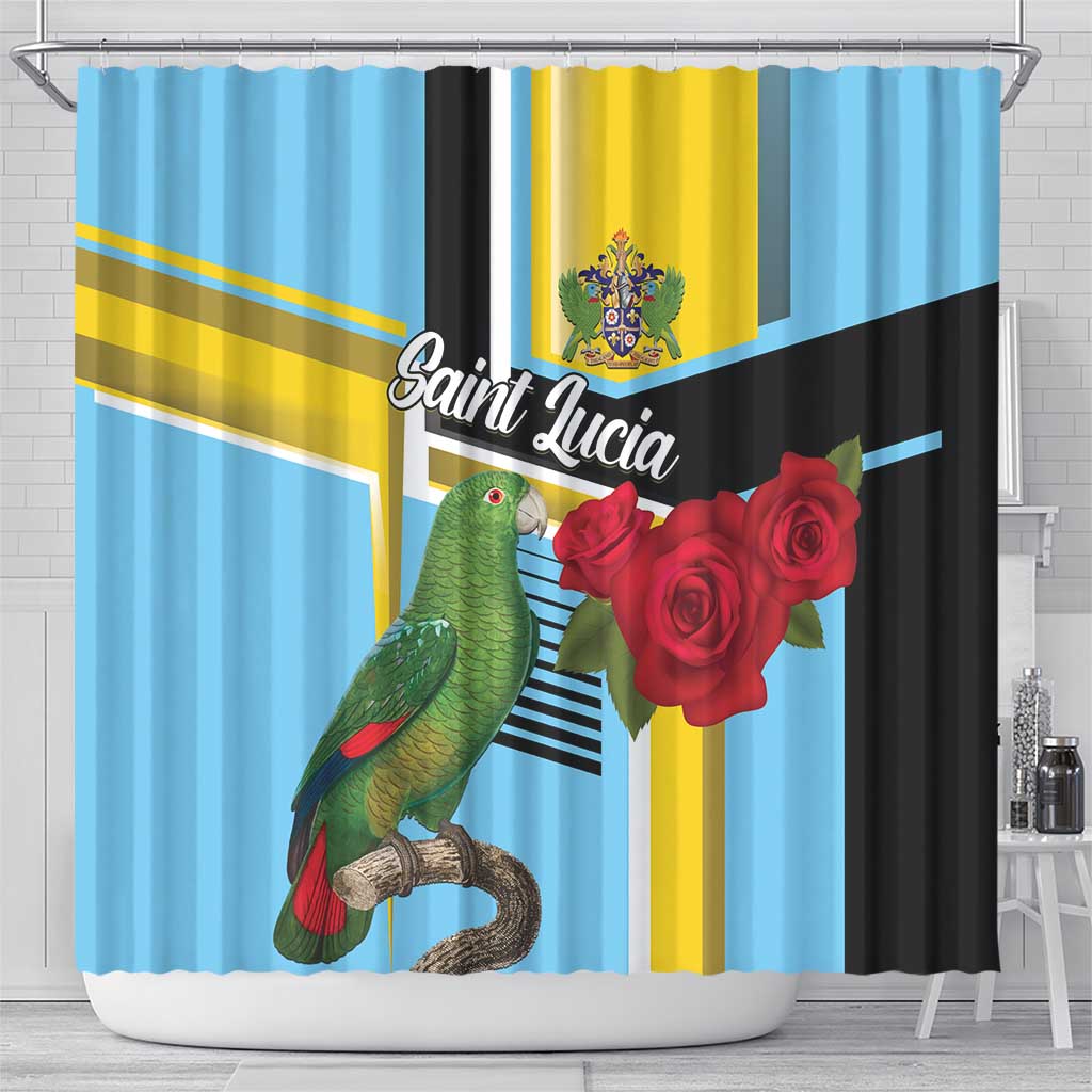 Saint Lucia Shower Curtain Jacquot Parrot Rosie Floral LT01