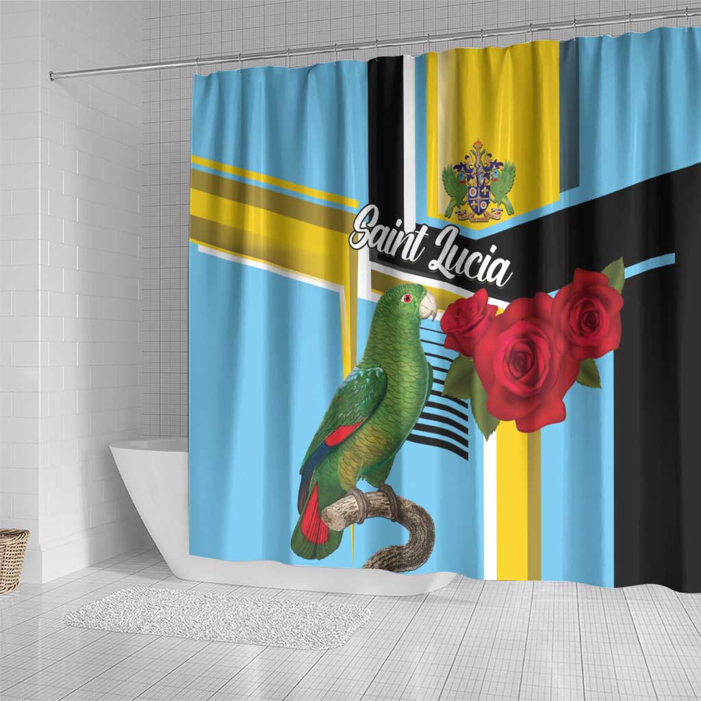 Saint Lucia Shower Curtain Jacquot Parrot Rosie Floral LT01