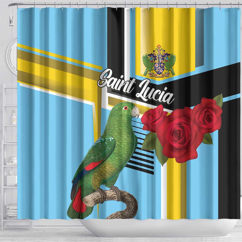 Saint Lucia Shower Curtain Jacquot Parrot Rosie Floral LT01