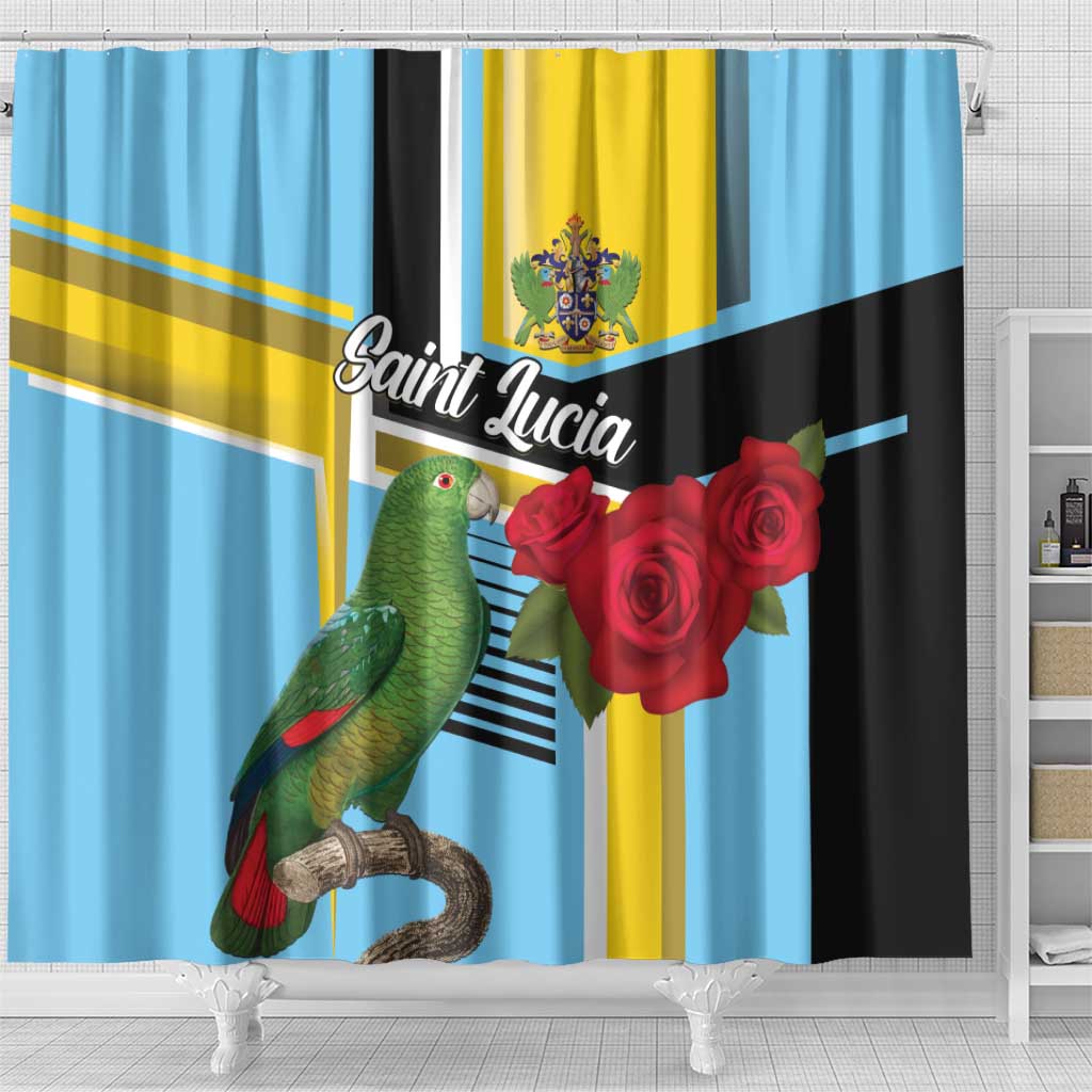 Saint Lucia Shower Curtain Jacquot Parrot Rosie Floral LT01