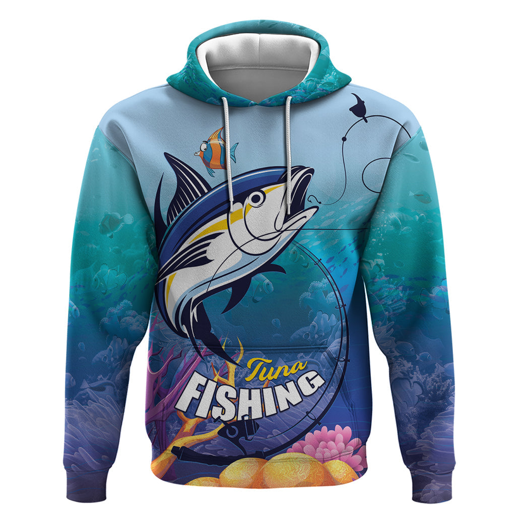 Tuna Fishing Hoodie Tuna Fish With Marine Life LT01