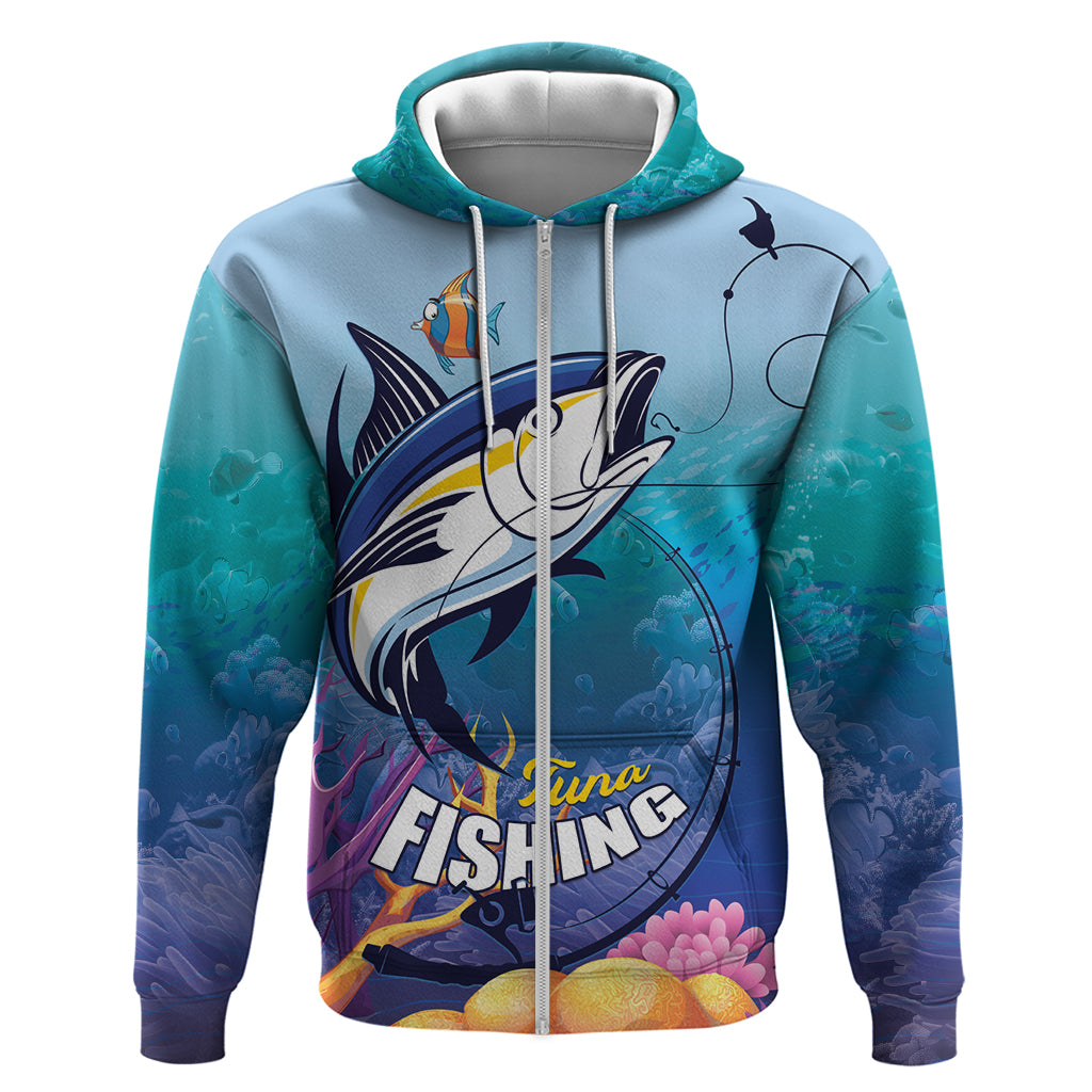 Tuna Fishing Hoodie Tuna Fish With Marine Life LT01