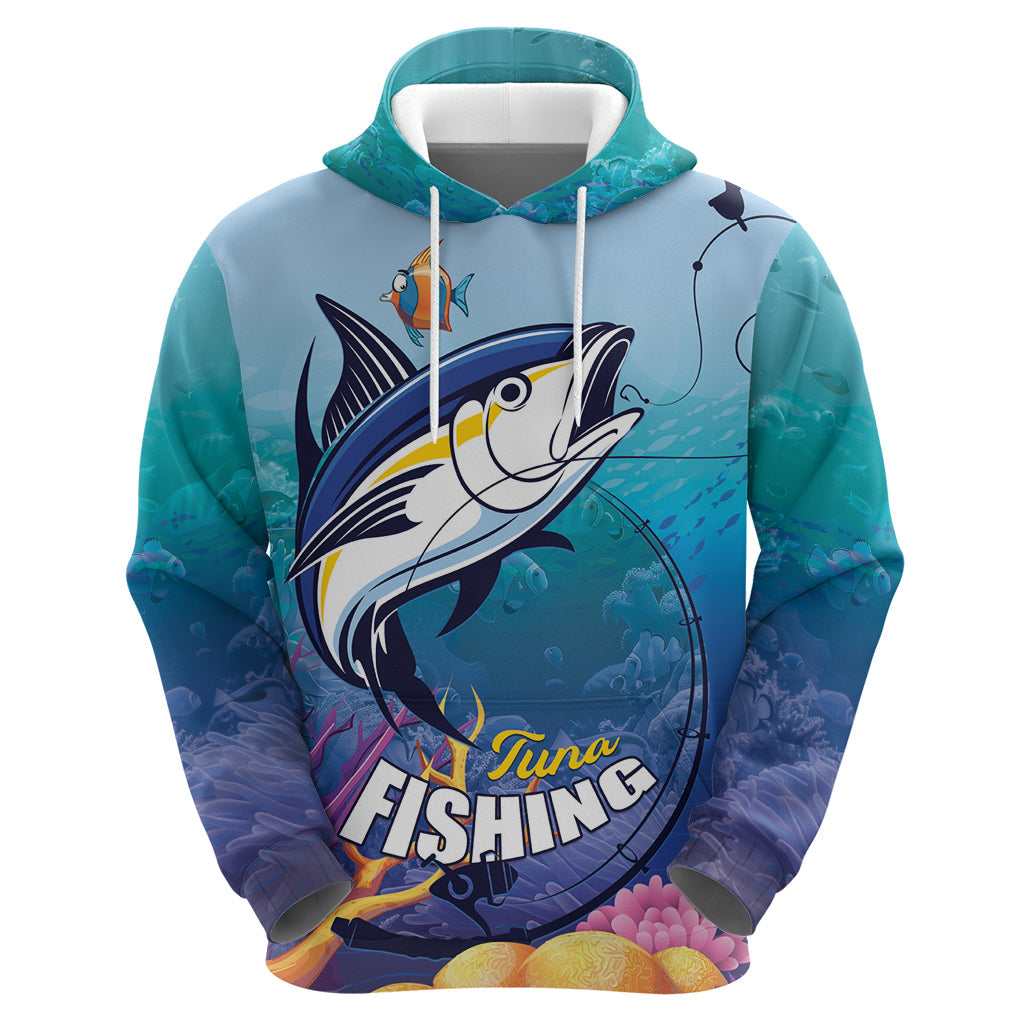 Tuna Fishing Hoodie Tuna Fish With Marine Life LT01