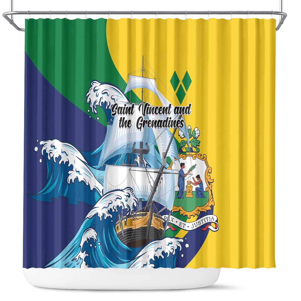 Saint Vincent and the Grenadines Sailing Shower Curtain Caribbean Sailing LT01