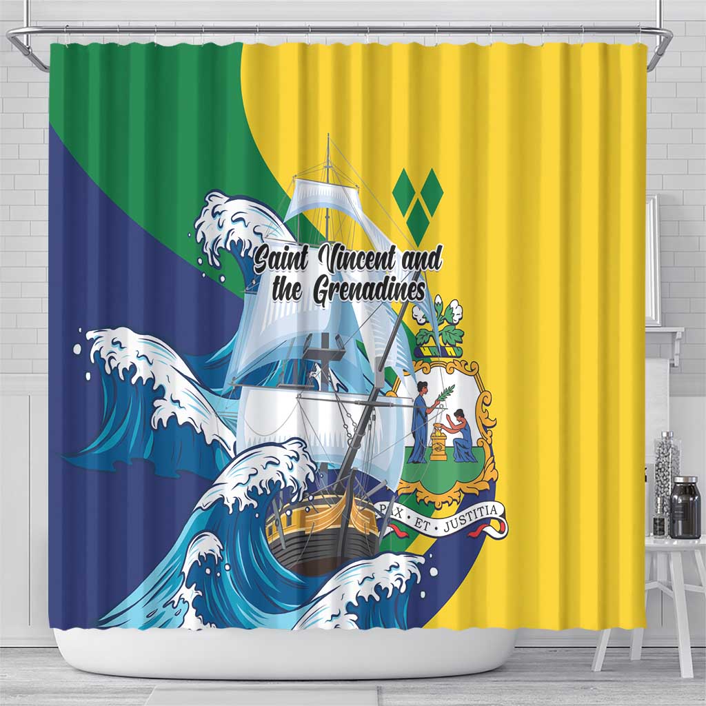 Saint Vincent and the Grenadines Sailing Shower Curtain Caribbean Sailing LT01