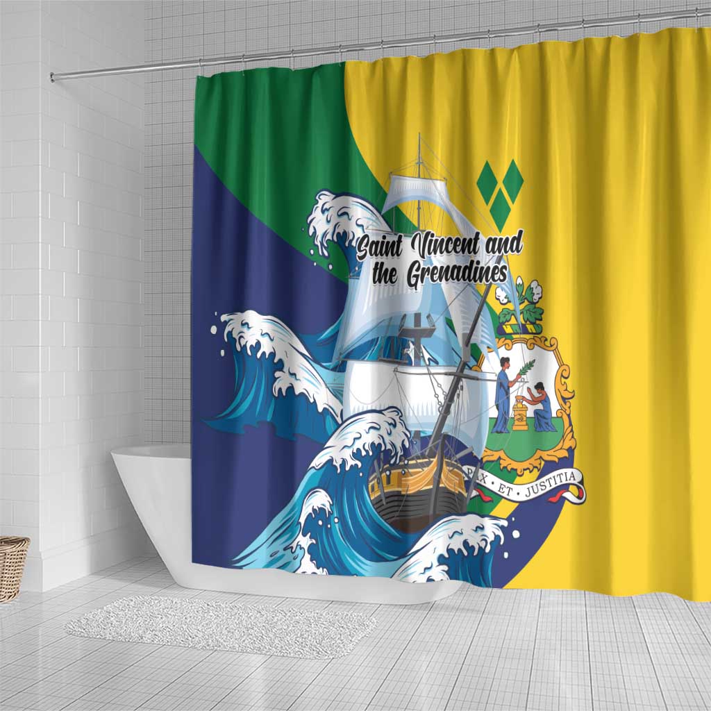 Saint Vincent and the Grenadines Sailing Shower Curtain Caribbean Sailing LT01