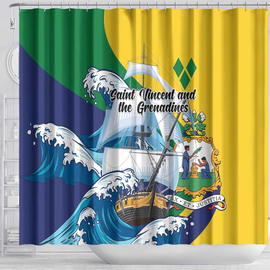 Saint Vincent and the Grenadines Sailing Shower Curtain Caribbean Sailing LT01