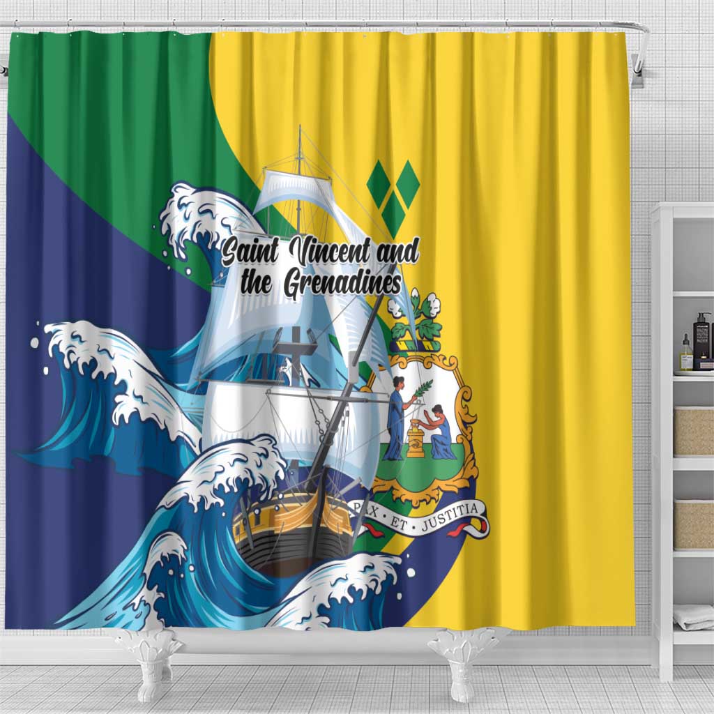 Saint Vincent and the Grenadines Sailing Shower Curtain Caribbean Sailing LT01