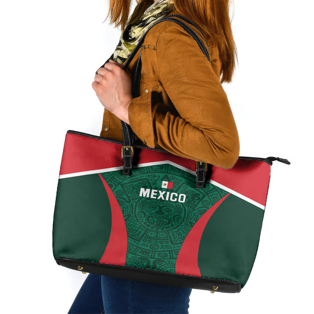 Mexico 2024 Football Leather Tote Bag El Tri Go Champion LT01