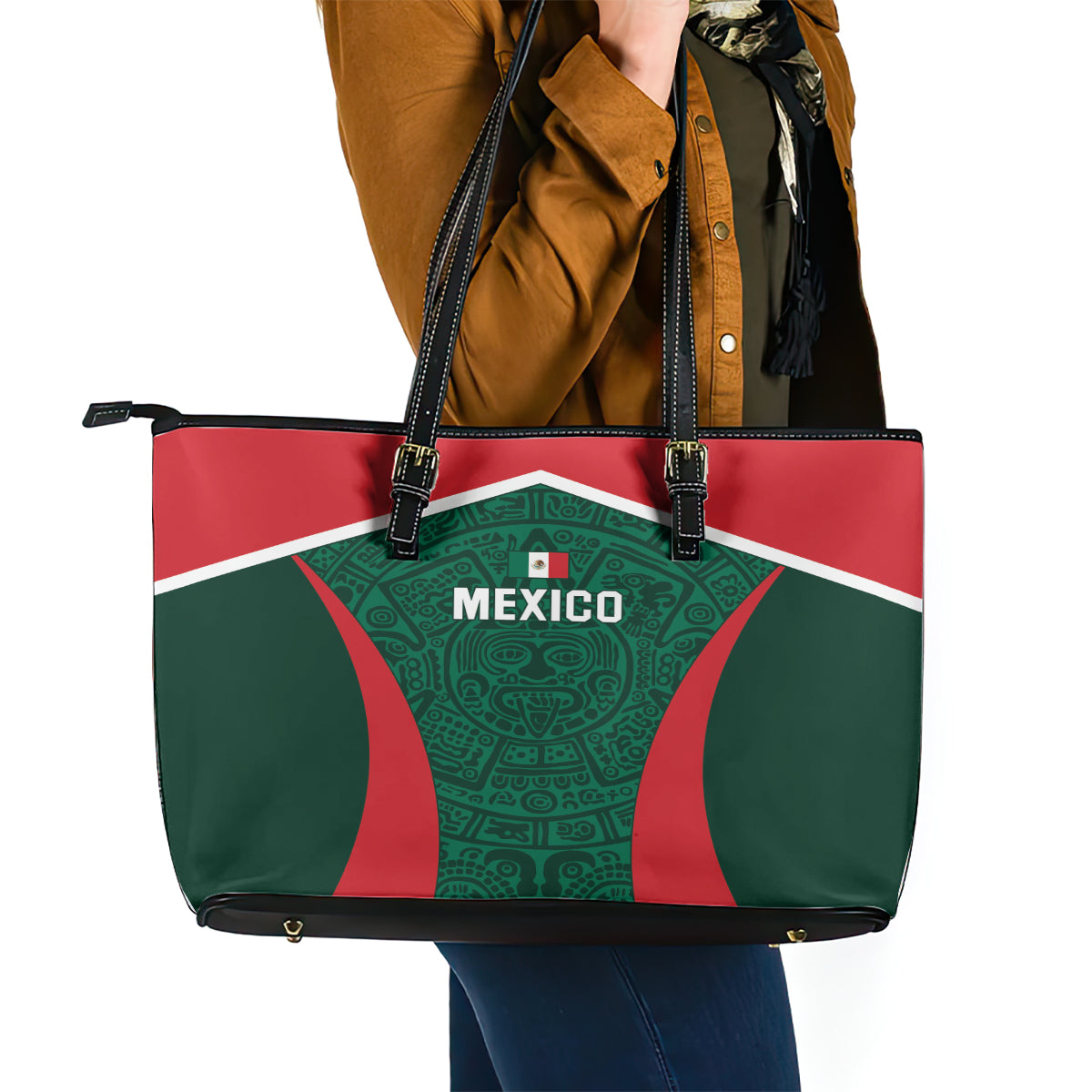Mexico 2024 Football Leather Tote Bag El Tri Go Champion LT01