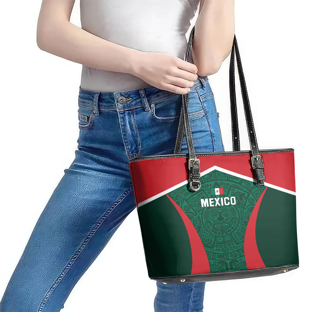 Mexico 2024 Football Leather Tote Bag El Tri Go Champion LT01