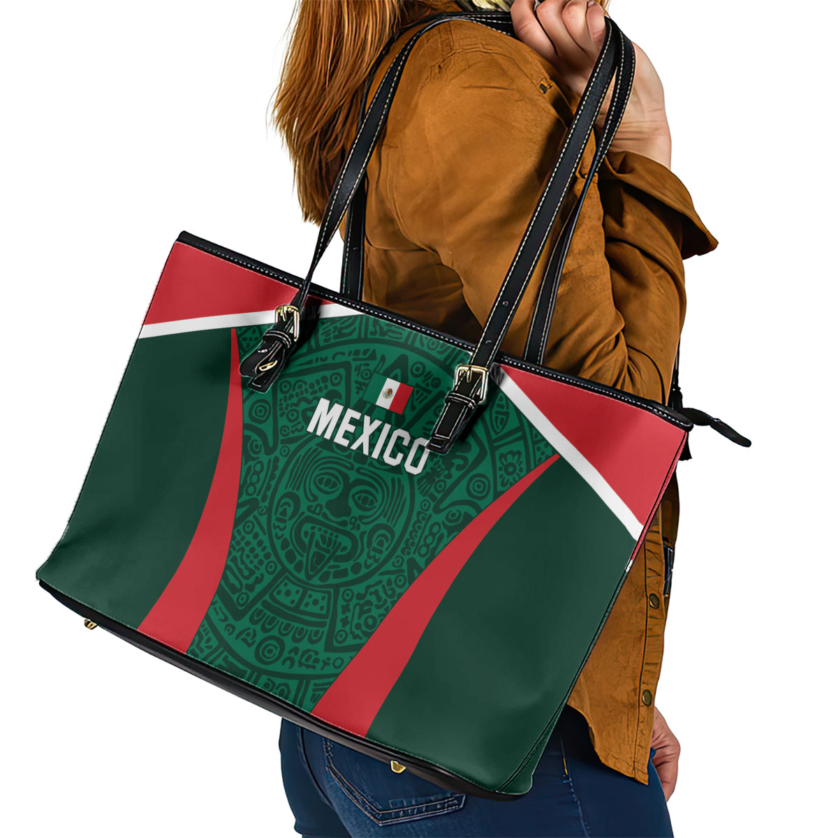 Mexico 2024 Football Leather Tote Bag El Tri Go Champion LT01