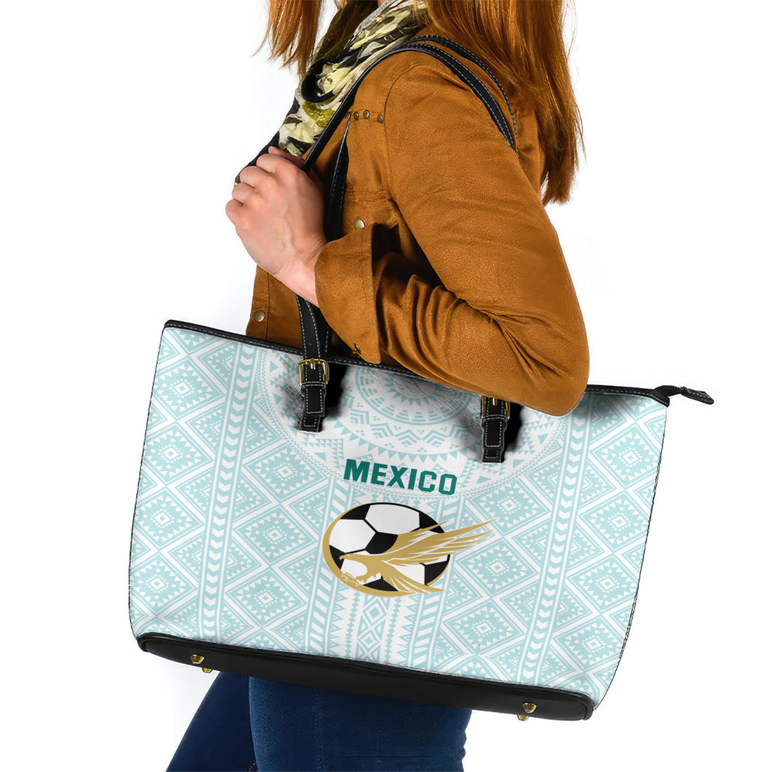 Mexico 2024 Football Leather Tote Bag El Tri Special Version LT01