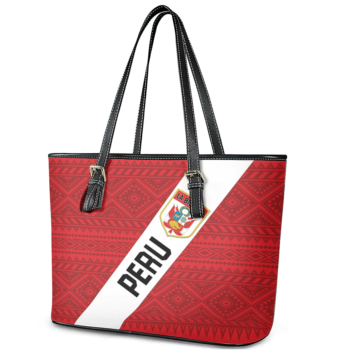 Peru 2024 Football Leather Tote Bag Come On La Bicolor LT01