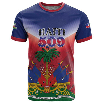Personalized Afro Haiti 509 T shirt Repiblik d Ayiti LT01