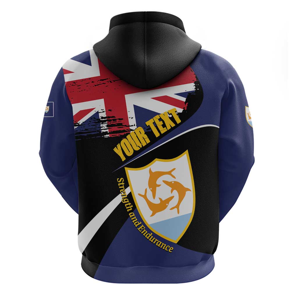 Personalised Anguilla Hoodie Strength and Endurance Grunge LT01