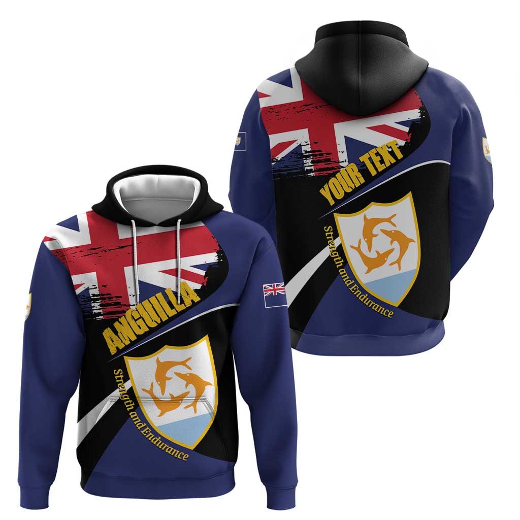 Personalised Anguilla Hoodie Strength and Endurance Grunge LT01