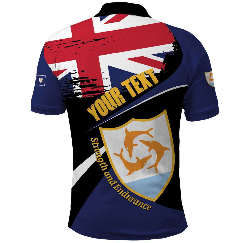 Personalised Anguilla Polo Shirt Strength and Endurance Grunge LT01