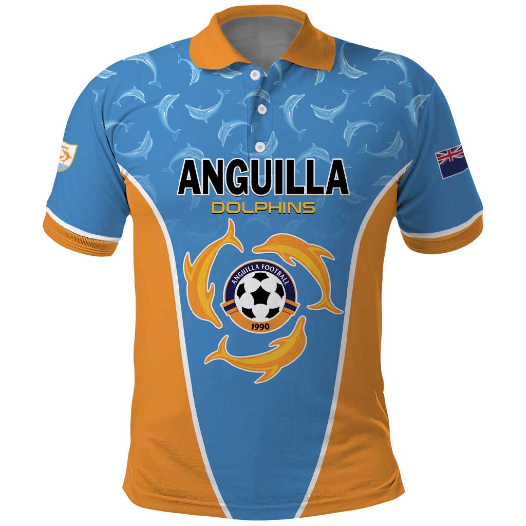 Custom Anguilla Football Polo Shirt Come On Soccer Dolphins LT01