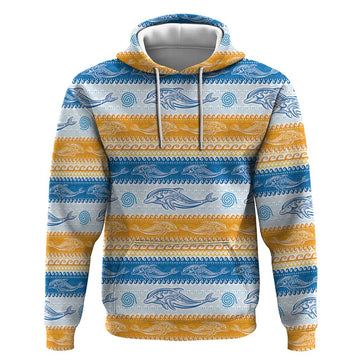 Anguilla Dolphins Pattern Hoodie Orange And Blue LT01