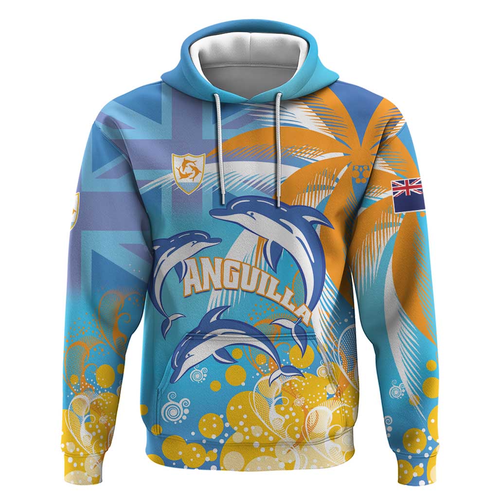Personalised Anguilla 3 Dolphins Hoodie Summer Stylized LT01