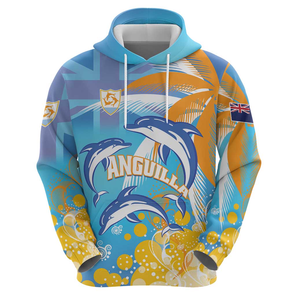 Personalised Anguilla 3 Dolphins Hoodie Summer Stylized LT01