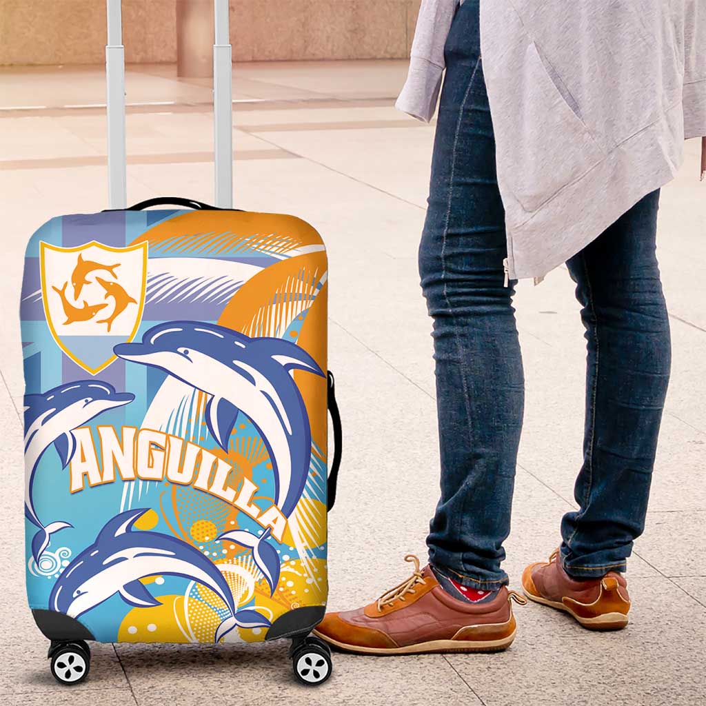 Anguilla 3 Dolphins Luggage Cover Summer Stylized LT01