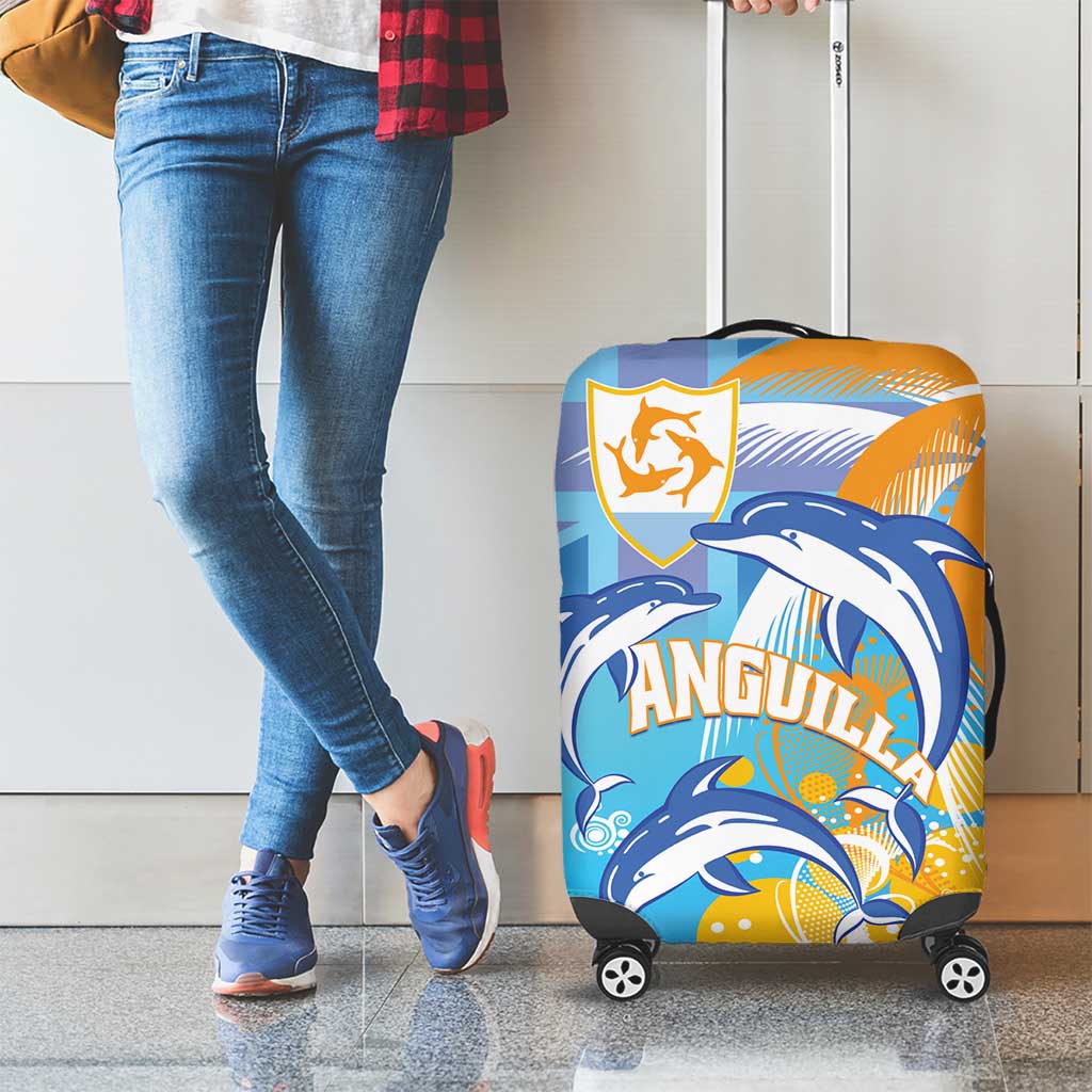 Anguilla 3 Dolphins Luggage Cover Summer Stylized LT01