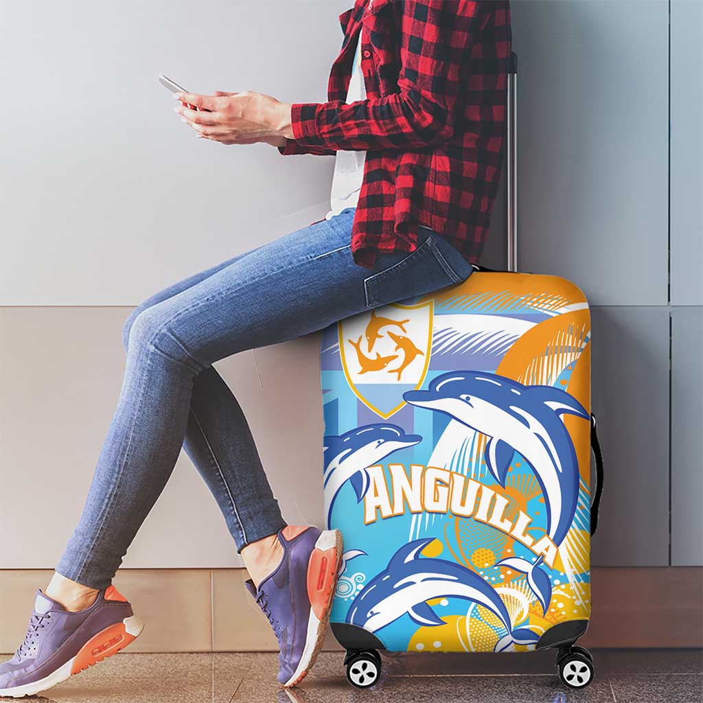 Anguilla 3 Dolphins Luggage Cover Summer Stylized LT01