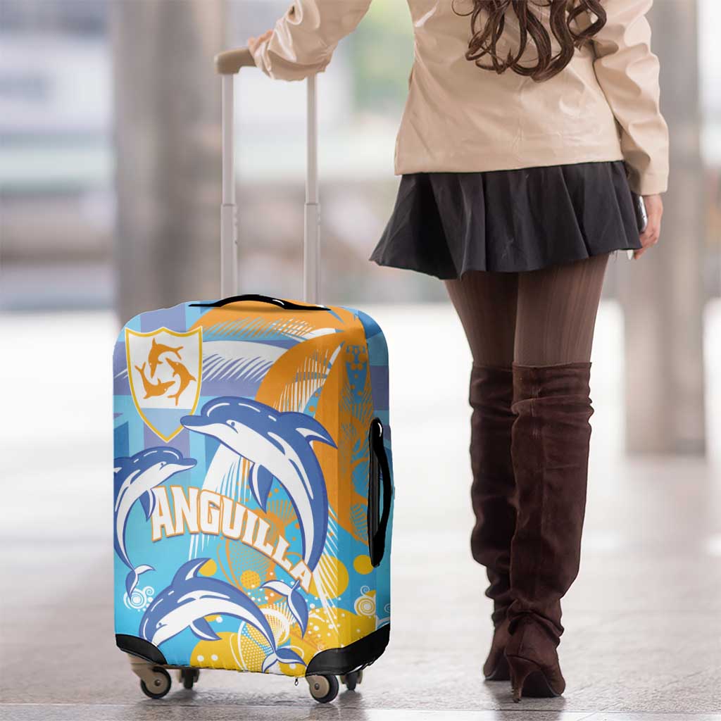 Anguilla 3 Dolphins Luggage Cover Summer Stylized LT01