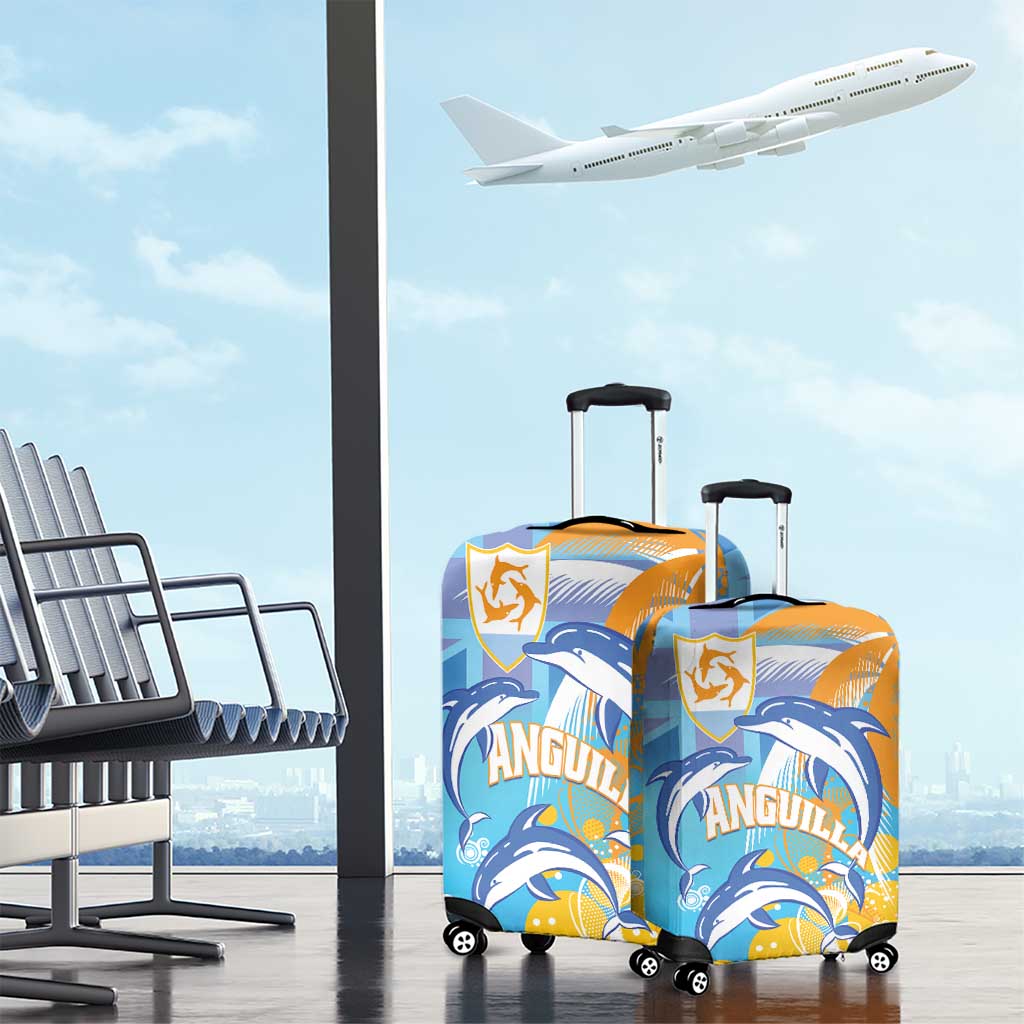 Anguilla 3 Dolphins Luggage Cover Summer Stylized LT01