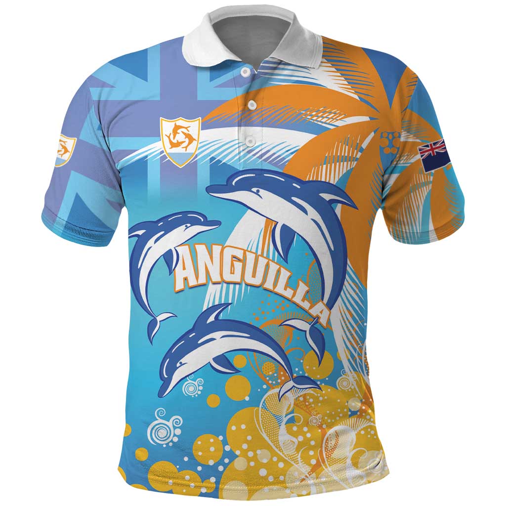 Personalised Anguilla 3 Dolphins Polo Shirt Summer Stylized LT01