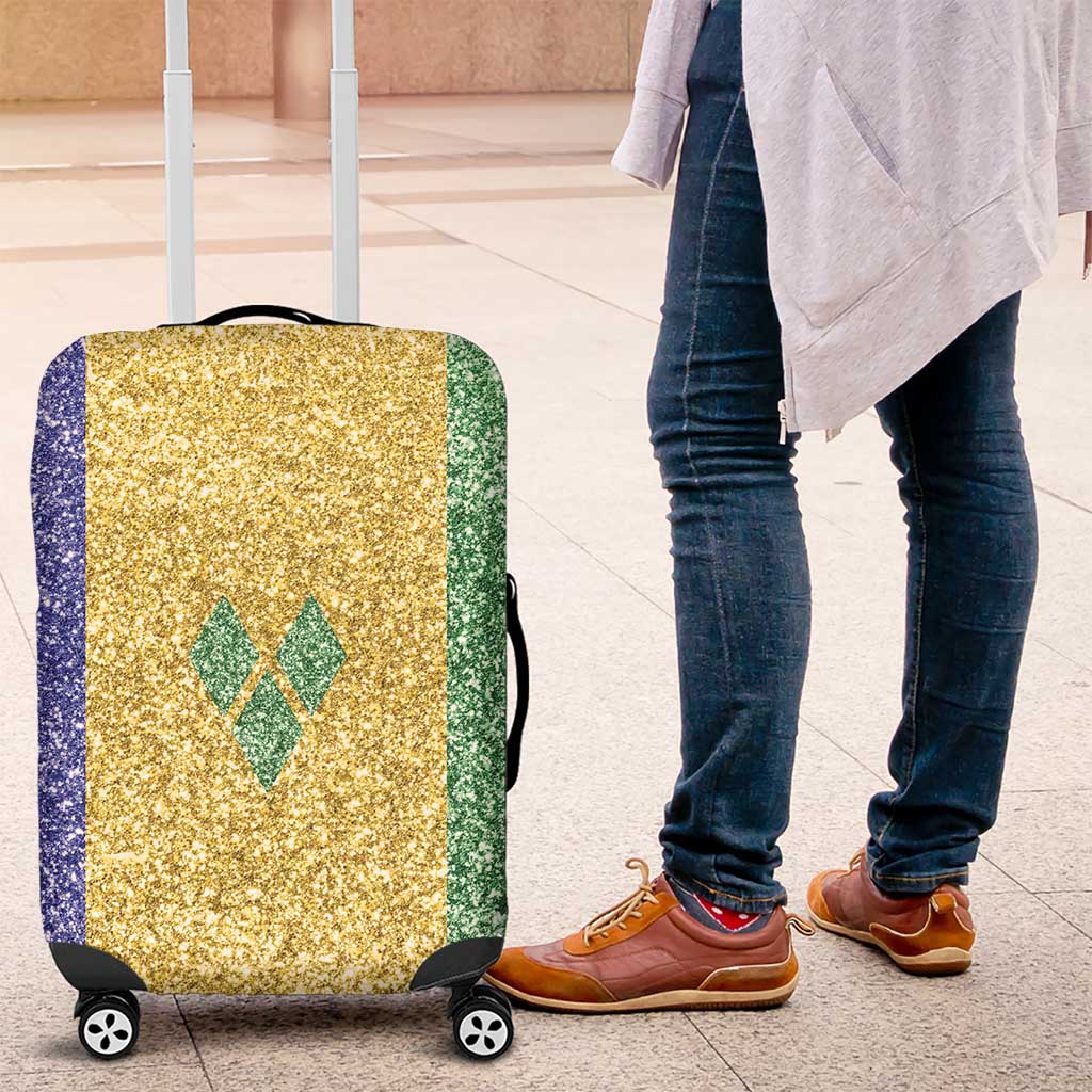 Saint Vincent and the Grenadines Vincy Mas Luggage Cover SVG Glitter Color Style LT01