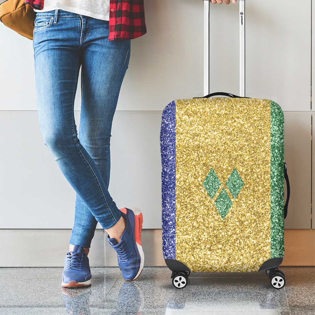 Saint Vincent and the Grenadines Vincy Mas Luggage Cover SVG Glitter Color Style LT01